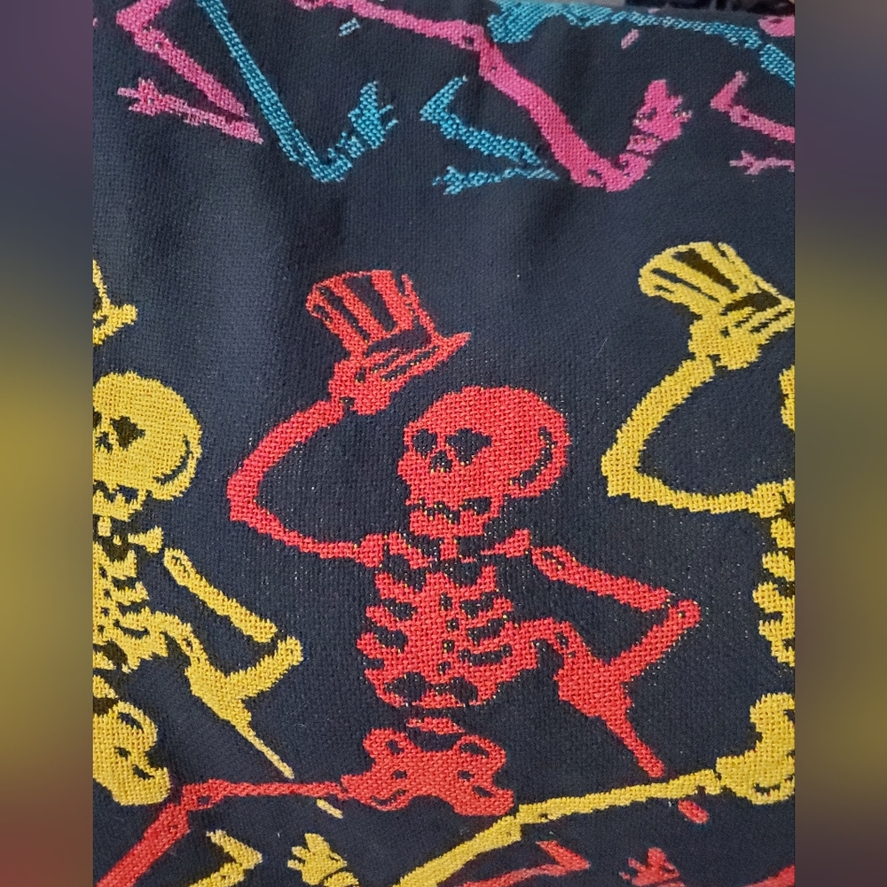 RARE Vintage Grateful Dead Dancing Skeletons Throw Blanket Tapestry - Picture 2 of 5